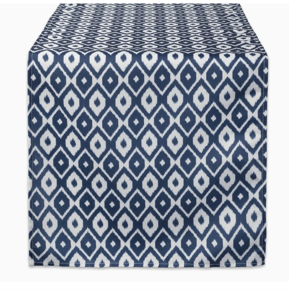 Pier 1 Imports Coastal Blue Ikat Outdoor Table Runner 14 x 108 BNWT NO UMBRELLA